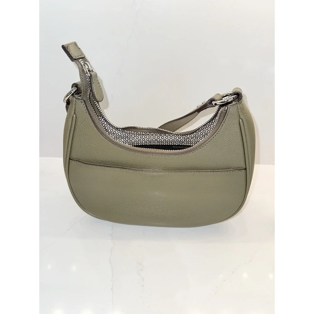 Brighton H4391V Jem Olive Green Studded Leather Shoulder Bag Purse Hobo Dust Bag